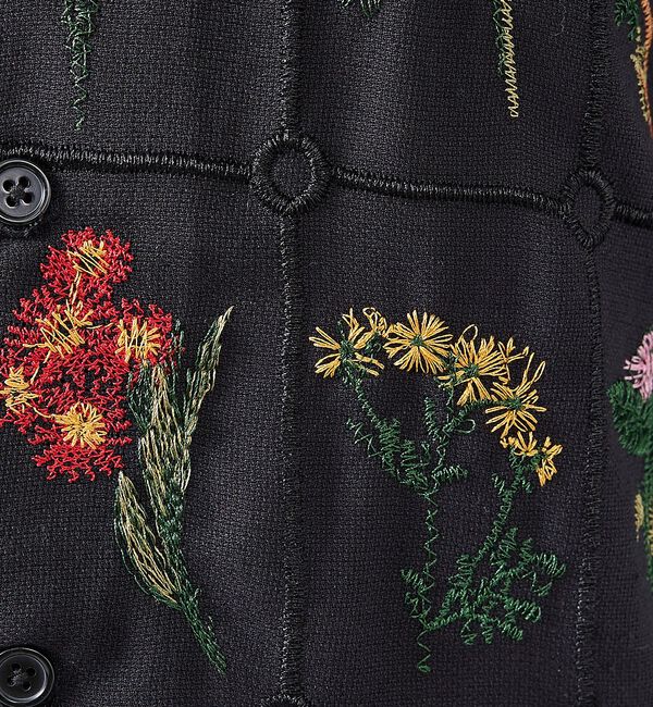 ABAHOUSE「【Revo. / レヴォ】TH-4085 フラワーエンブロイダリー 刺繍 半袖シ」|シャツ・ブラウス|