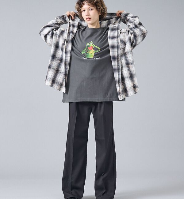 ABAHOUSE「【Revo. / レヴォ】TH-4115 ブリーチ加工 フード チェック長袖シャ」|シャツ・ブラウス|