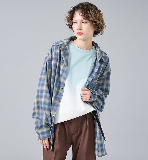 ABAHOUSE「【Revo. / レヴォ】TH-4105 オンブレチェック 長袖シャツ / ユニ」|シャツ・ブラウス|ブルー