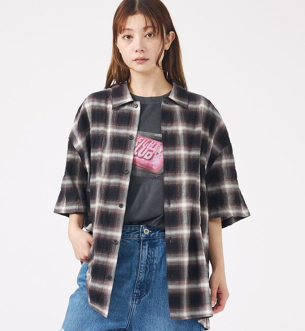 ABAHOUSE「【Revo. / レヴォ】TH-4093 / オンブレチェック 半袖シャツ /」|シャツ・ブラウス|