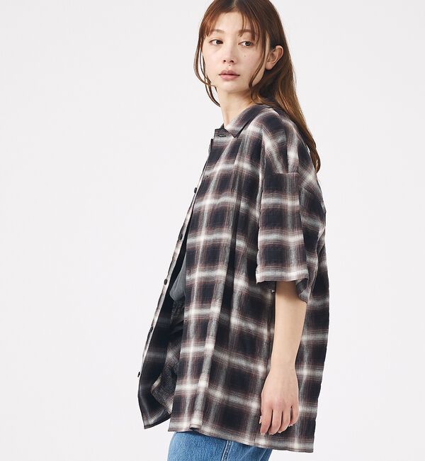 ABAHOUSE「【Revo. / レヴォ】TH-4093 / オンブレチェック 半袖シャツ /」|シャツ・ブラウス|