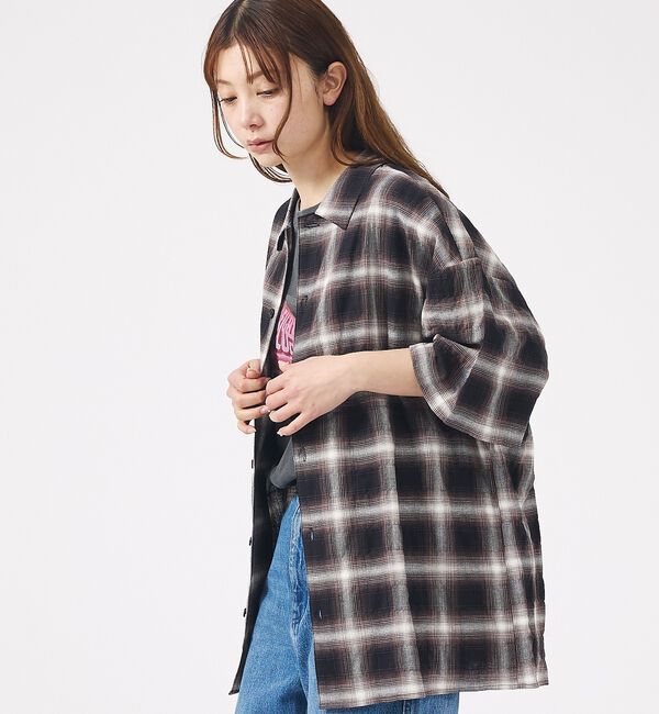 ABAHOUSE「【Revo. / レヴォ】TH-4093 / オンブレチェック 半袖シャツ /」|シャツ・ブラウス|