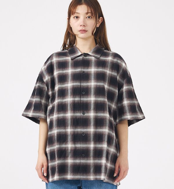 ABAHOUSE「【Revo. / レヴォ】TH-4093 / オンブレチェック 半袖シャツ /」|シャツ・ブラウス|