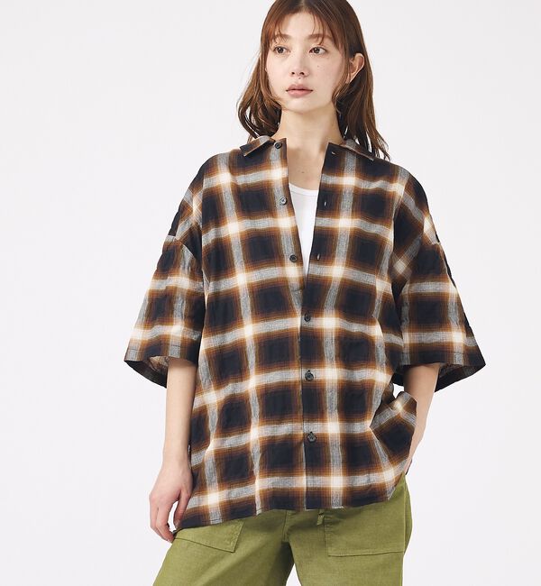 ABAHOUSE「【Revo. / レヴォ】TH-4093 / オンブレチェック 半袖シャツ /」|シャツ・ブラウス|