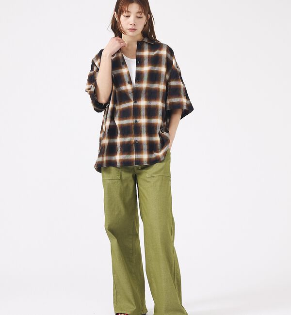 ABAHOUSE「【Revo. / レヴォ】TH-4093 / オンブレチェック 半袖シャツ /」|シャツ・ブラウス|