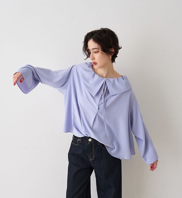 Rouge vif「オーバーカラー変形 テントラインブラウス」|シャツ・ブラウス|