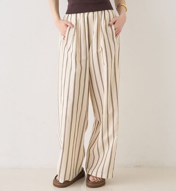 Rouge vif「ストライプイージーパンツ/ウエストゴム【予約】」|その他|ベージュ