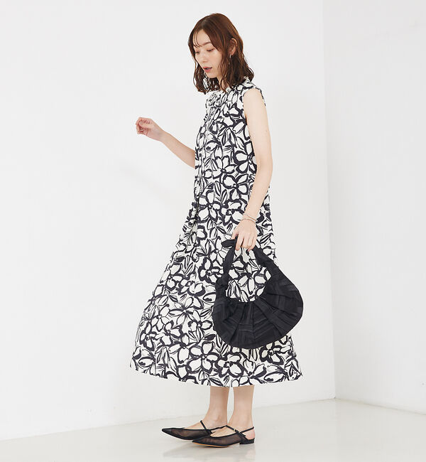 qualite「リネンライクペインティングプリントワンピース」|ワンピース|