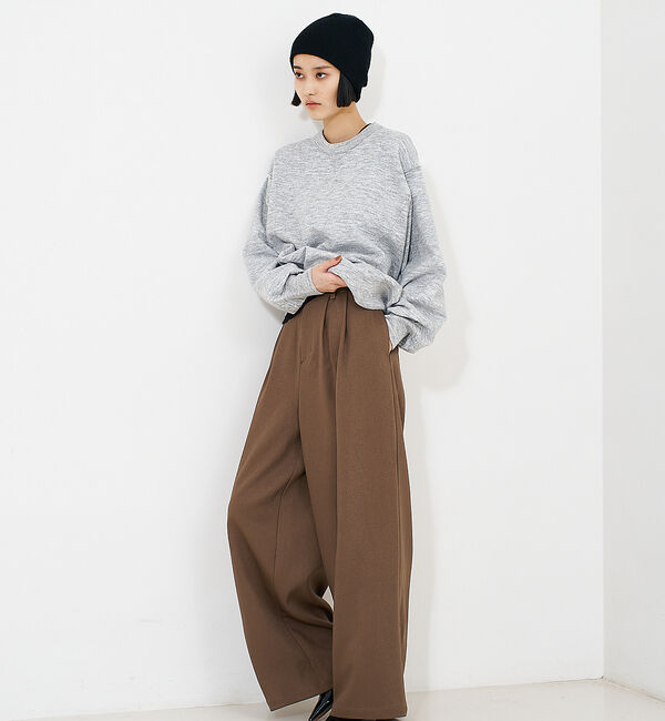 NOMINE「【セットアップ/ユニセックス】スウェットライク ニット プルオーバー」|ニット・セーター|