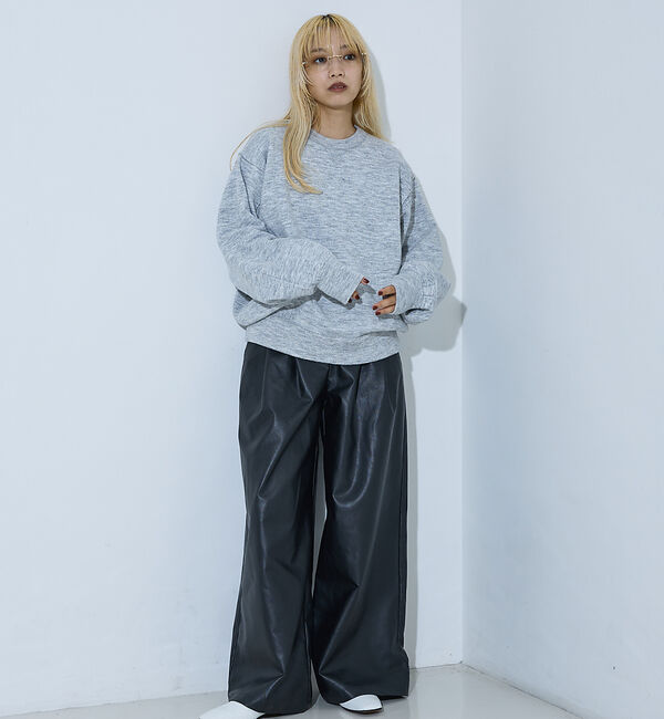 NOMINE「【セットアップ/ユニセックス】スウェットライク ニット プルオーバー」|ニット・セーター|