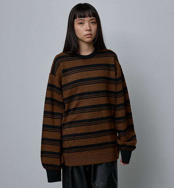 NOMINE「【セットアップ/ユニセックス】スウェットライク ニット プルオーバー」|ニット・セーター|