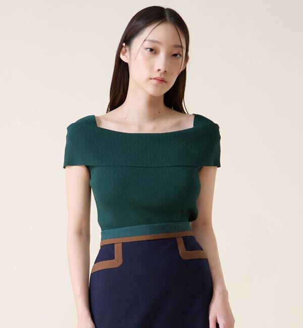 TIARA「オフショルダーリブニット」|ニット・セーター|