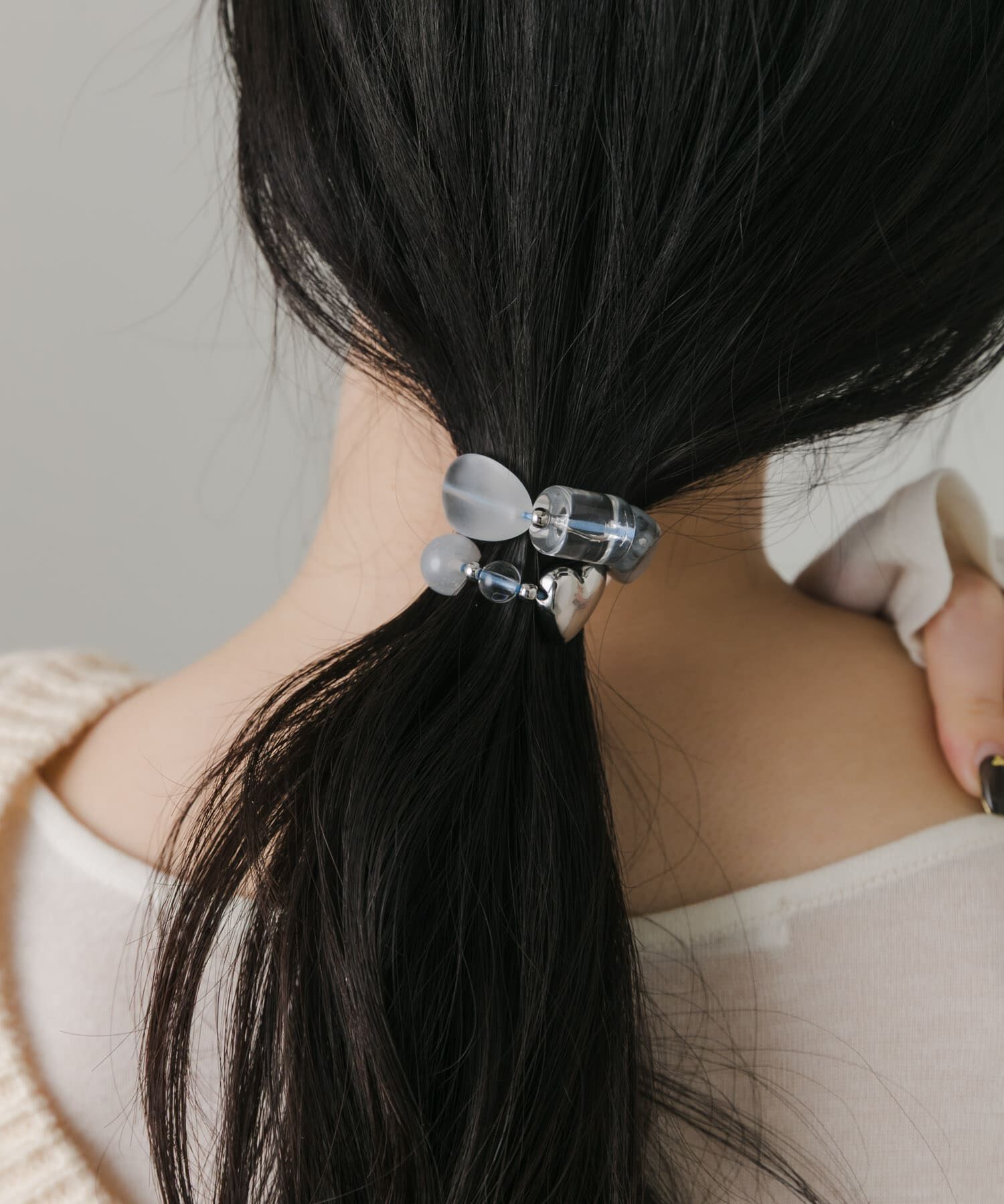 SMELLY「クリアビーズモチーフヘアポニー」|ヘアゴム・シュシュ|