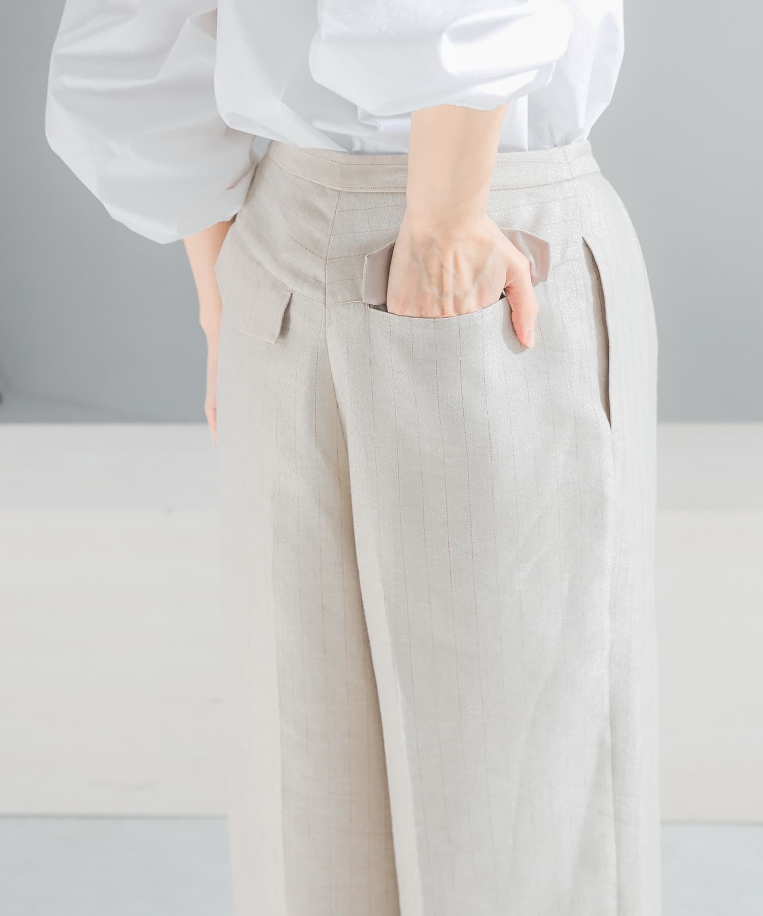 URBAN RESEARCH ROSSO「ラメリネンストライプワイドパンツ」|その他|