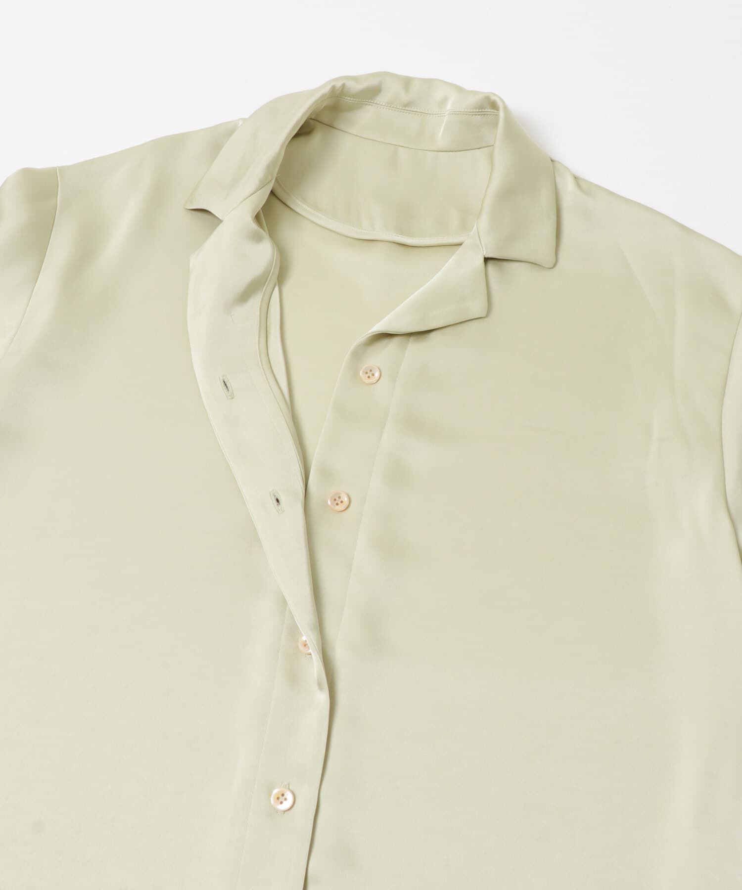 URBAN RESEARCH ROSSO「オープンカラーヴィンテージシルキーサテンブラウス」|シャツ・ブラウス|