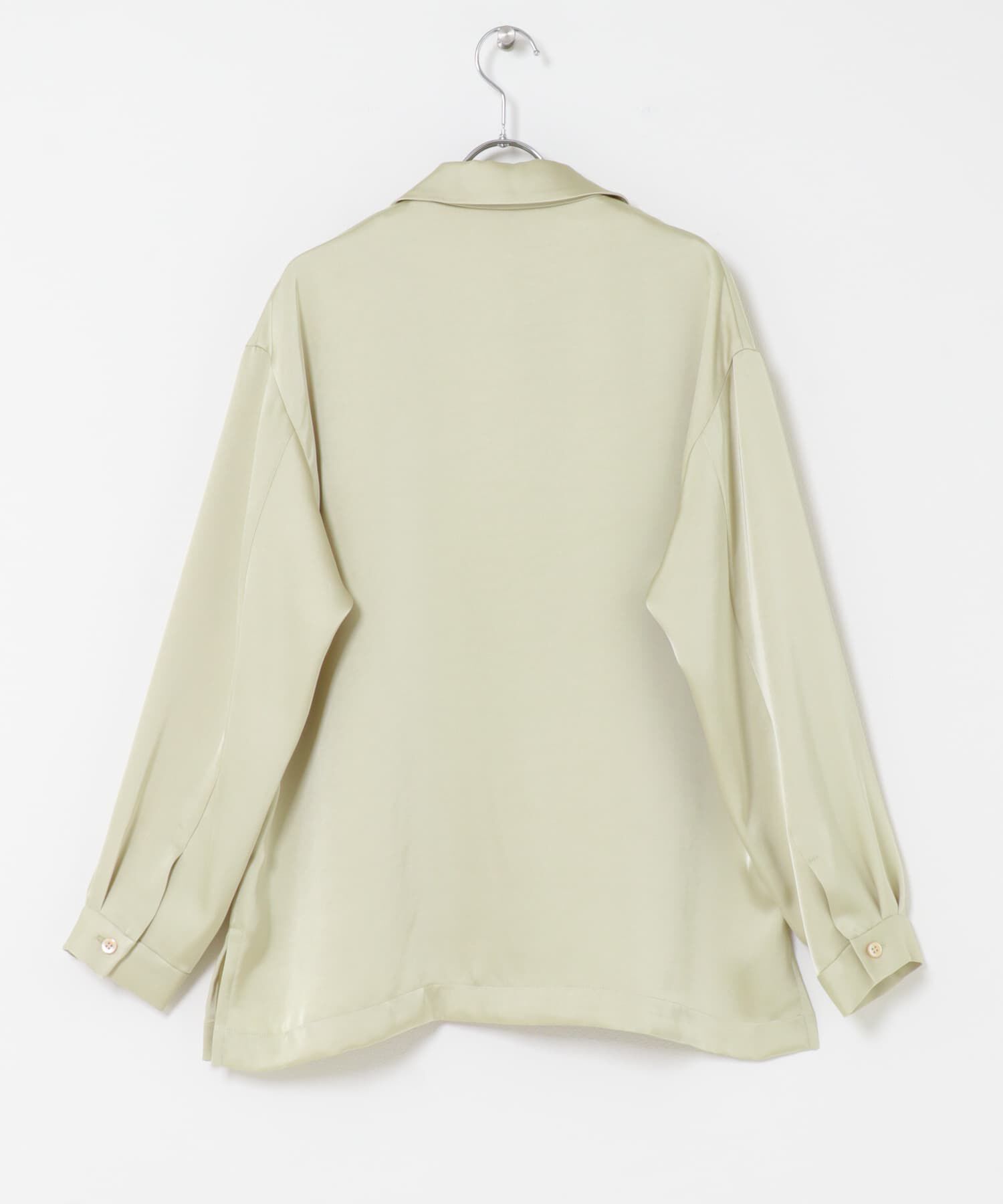 URBAN RESEARCH ROSSO「オープンカラーヴィンテージシルキーサテンブラウス」|シャツ・ブラウス|