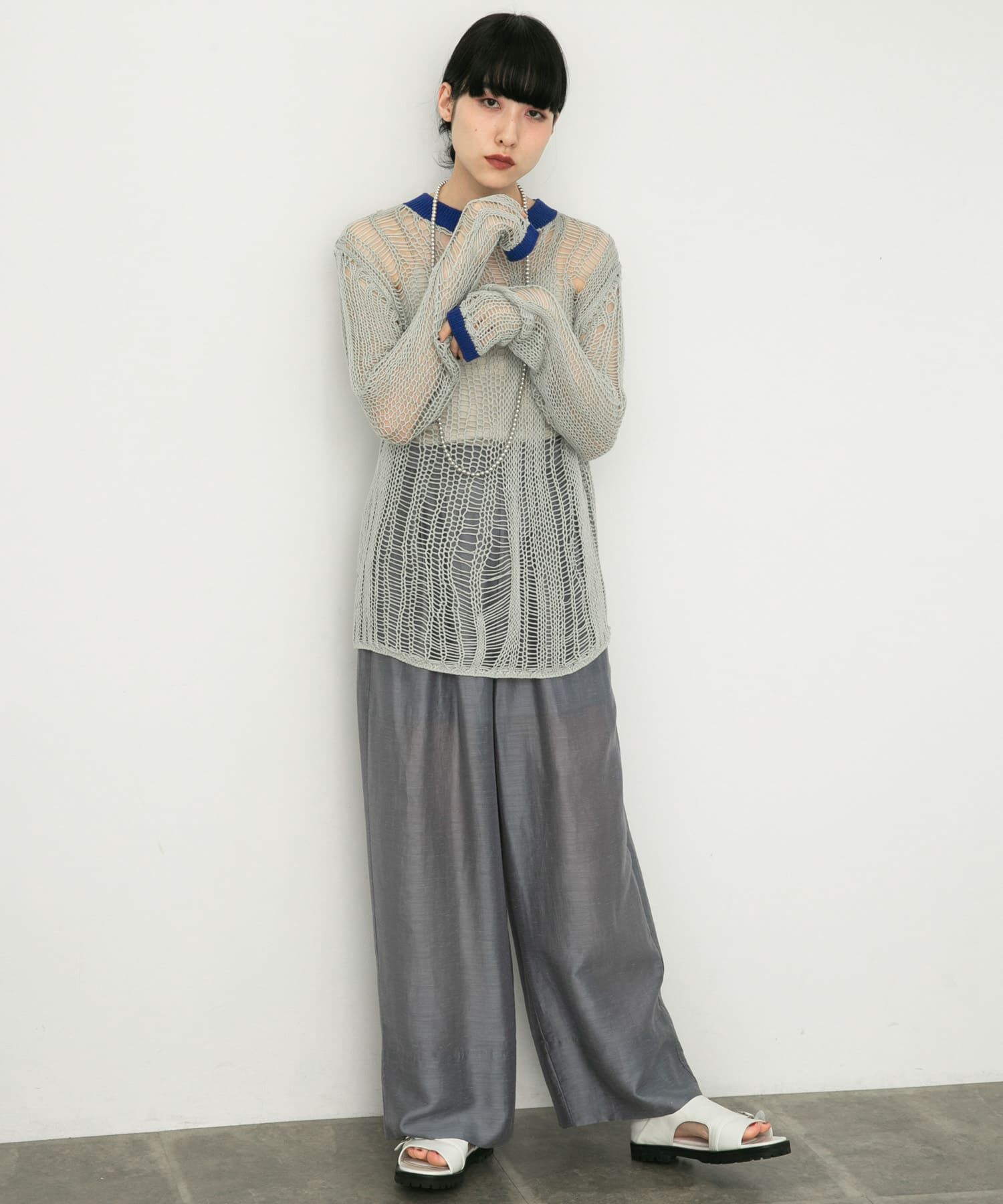  「ランダム透かし編みルーズニット」|ニット・セーター|