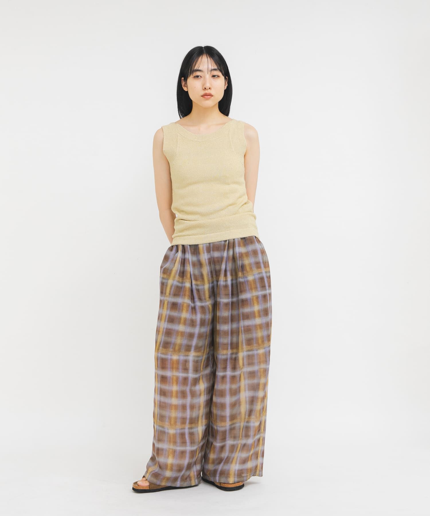  「シアーチェックWIDEパンツ」|その他|