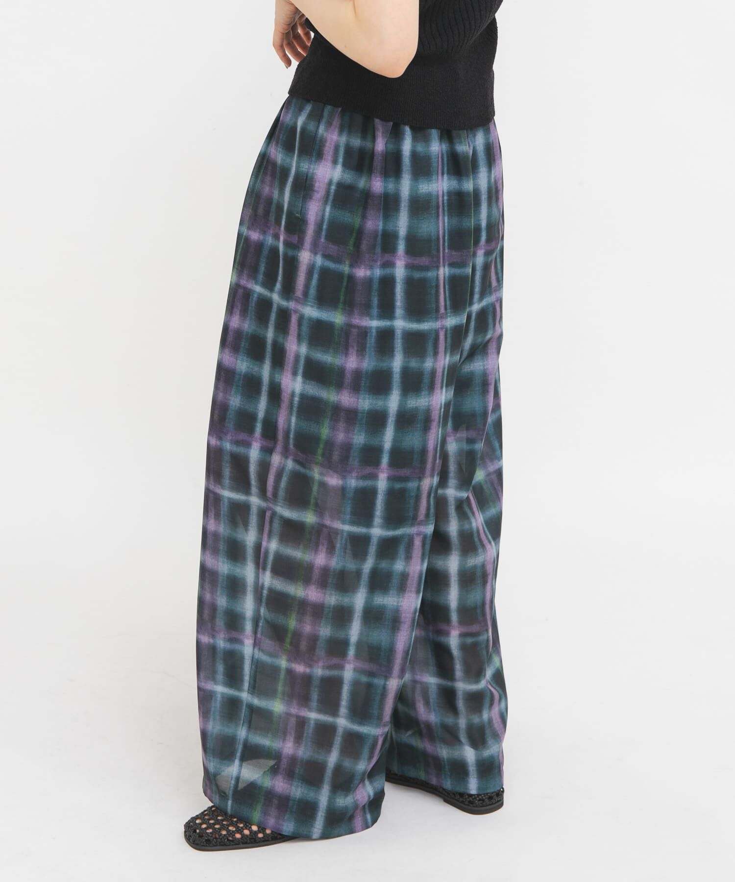  「シアーチェックWIDEパンツ」|その他|