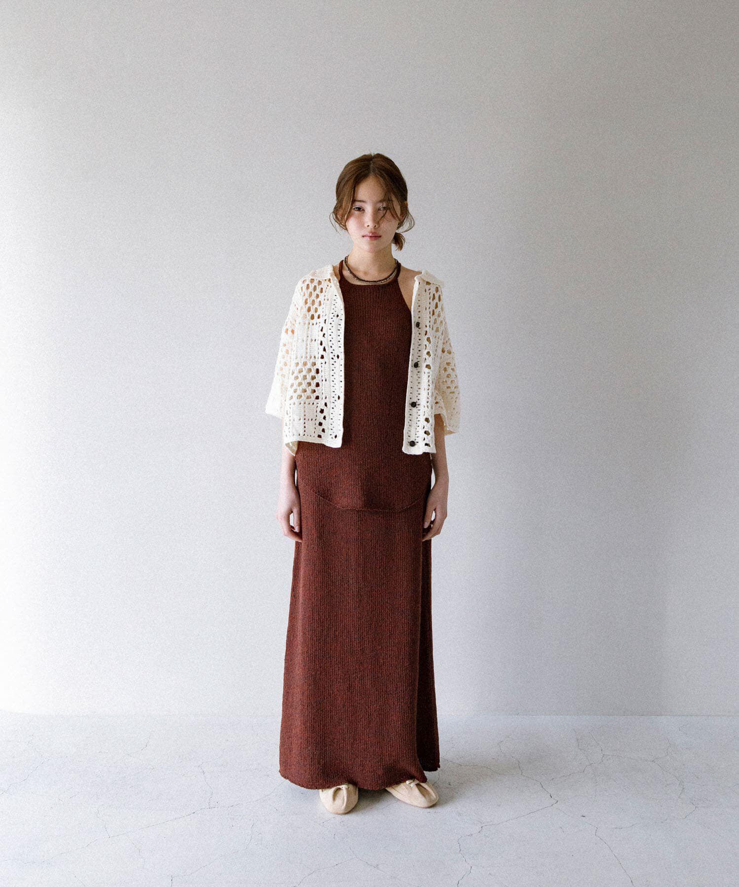  「メランジRIBニットスカート」|スカート|