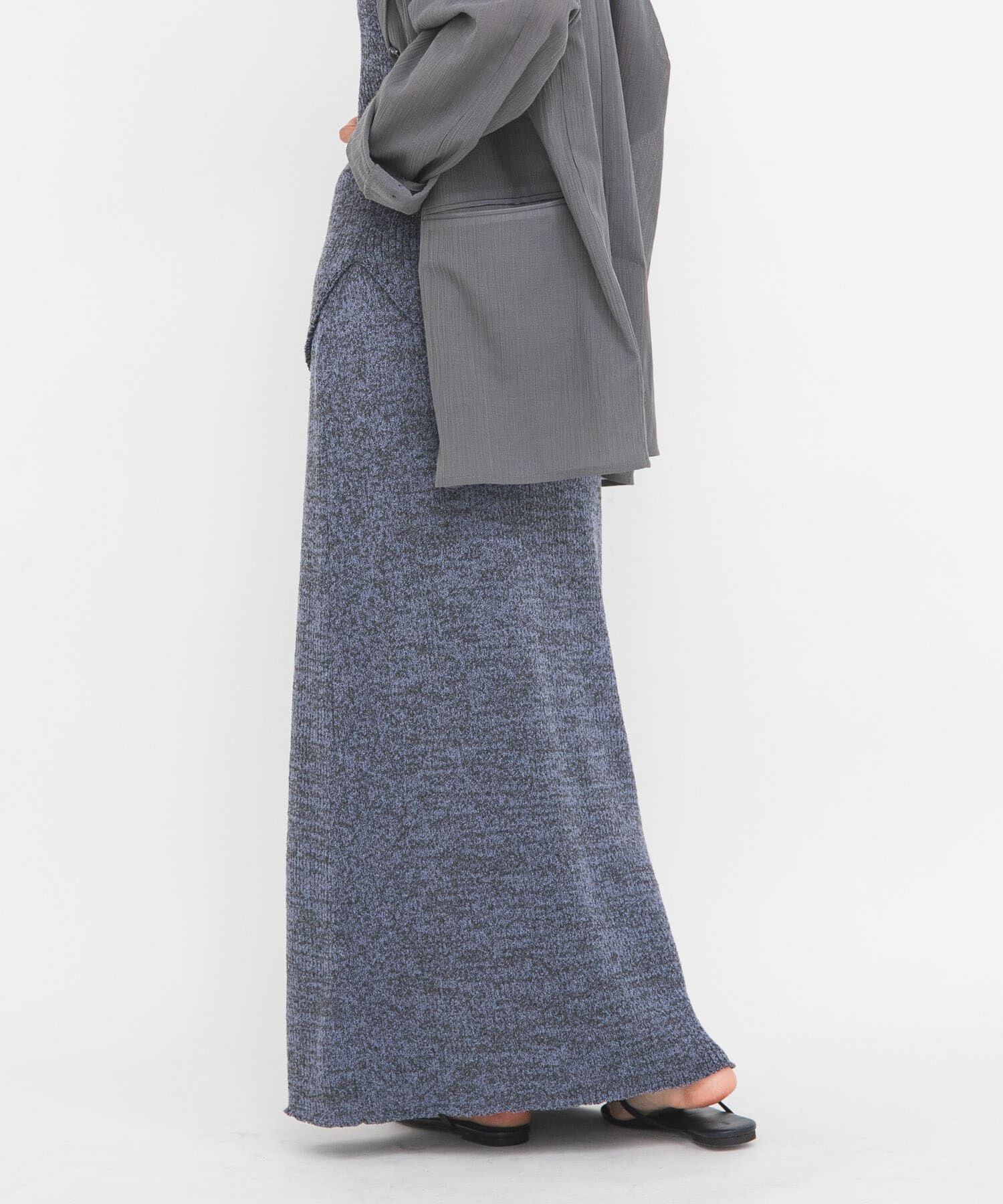  「メランジRIBニットスカート」|スカート|