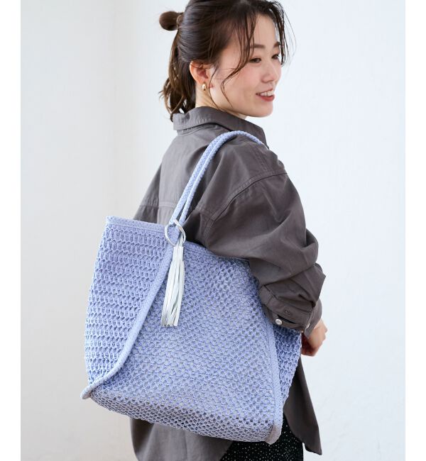  「透かし編みペーパートート」|トートバッグ|