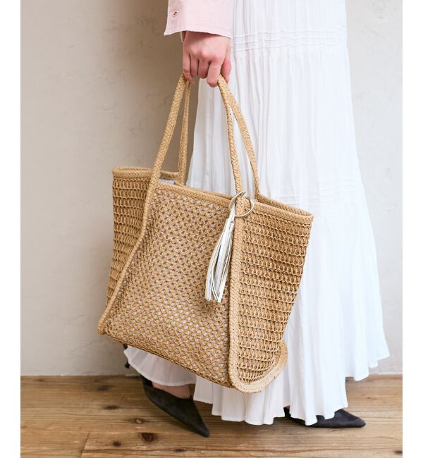  「透かし編みペーパートート」|トートバッグ|