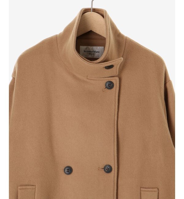  「スタンドネックテントラインウールコート」|その他|