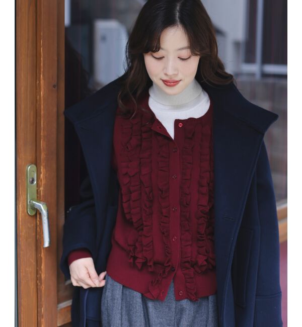  「スタンドネックテントラインウールコート」|その他|