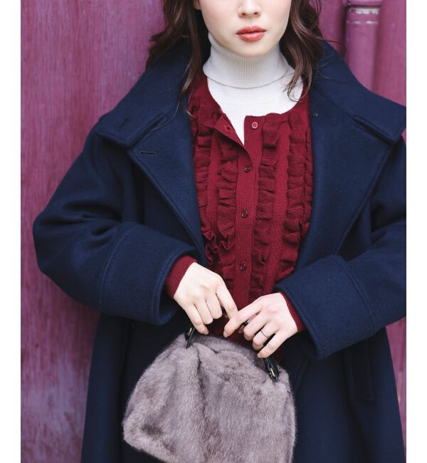  「スタンドネックテントラインウールコート」|その他|