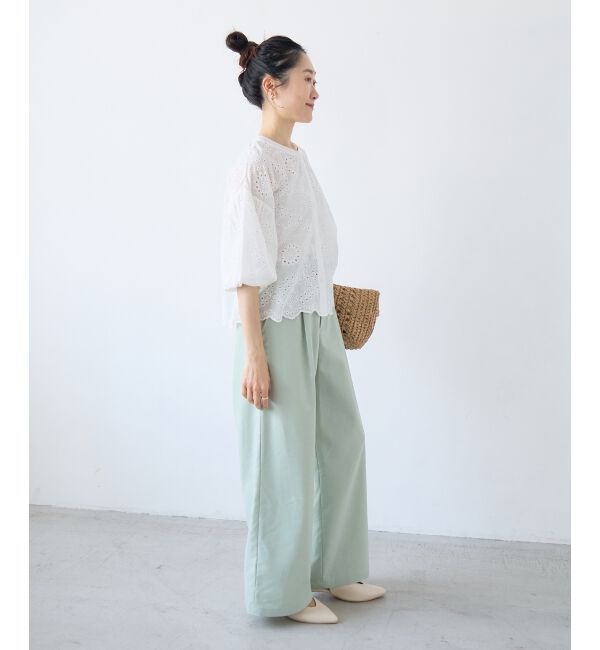  「カットワーク刺繍バルーンスリーブブラウス」|シャツ・ブラウス|