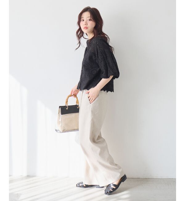  「カットワーク刺繍バルーンスリーブブラウス」|シャツ・ブラウス|