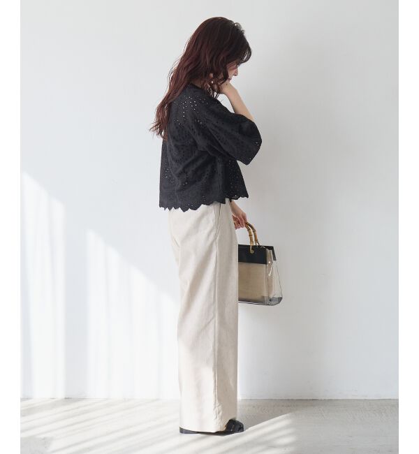  「カットワーク刺繍バルーンスリーブブラウス」|シャツ・ブラウス|