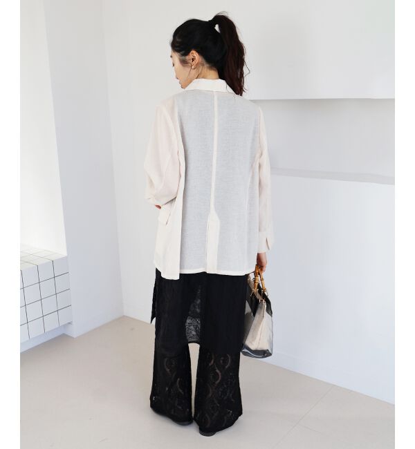  「≪手洗い可能≫リネンライクテーラードジャケット」|その他|