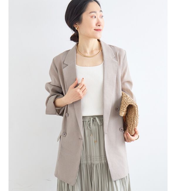  「≪手洗い可能≫リネンライクテーラードジャケット」|その他|