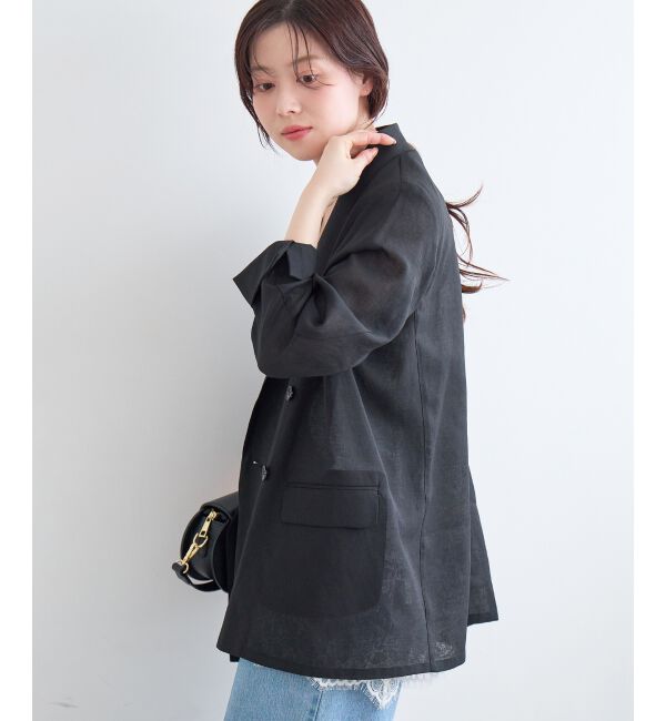  「≪手洗い可能≫リネンライクテーラードジャケット」|その他|