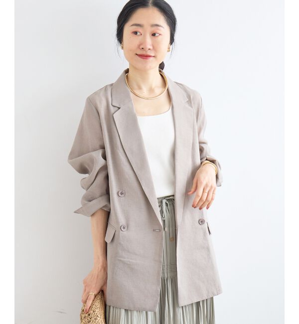  「≪手洗い可能≫リネンライクテーラードジャケット」|その他|ｸﾞﾚｰｼﾞｭ