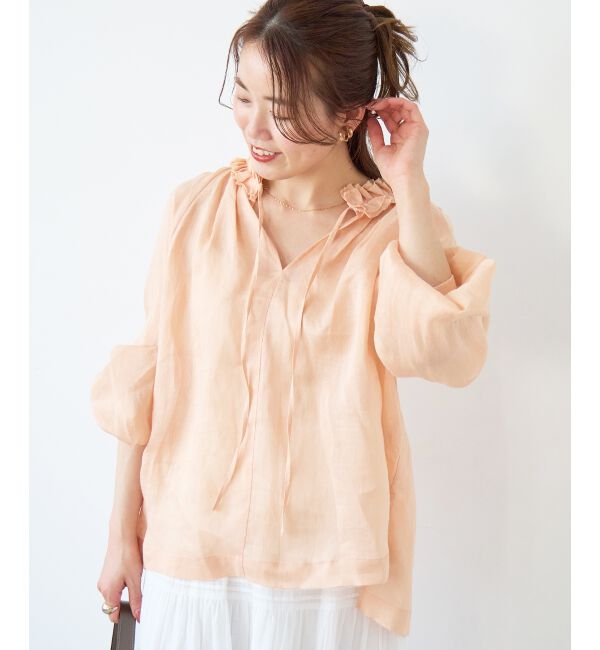  「ラミーカルゼフリルネックブラウス」|シャツ・ブラウス|