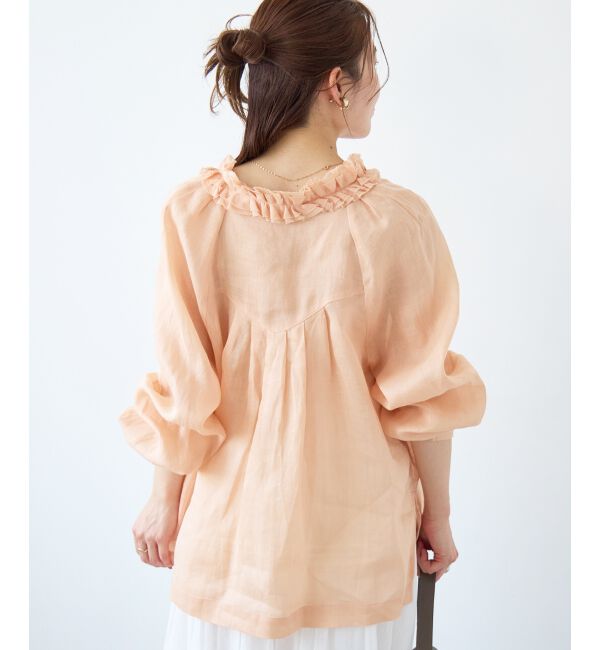  「ラミーカルゼフリルネックブラウス」|シャツ・ブラウス|