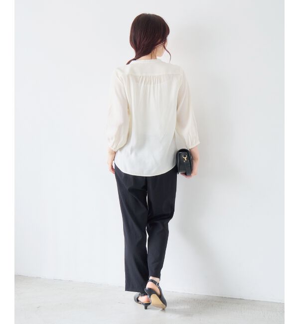 「バーボタンカシュクールブラウス」|シャツ・ブラウス|