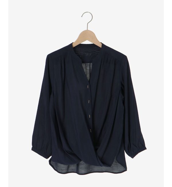  「バーボタンカシュクールブラウス」|シャツ・ブラウス|