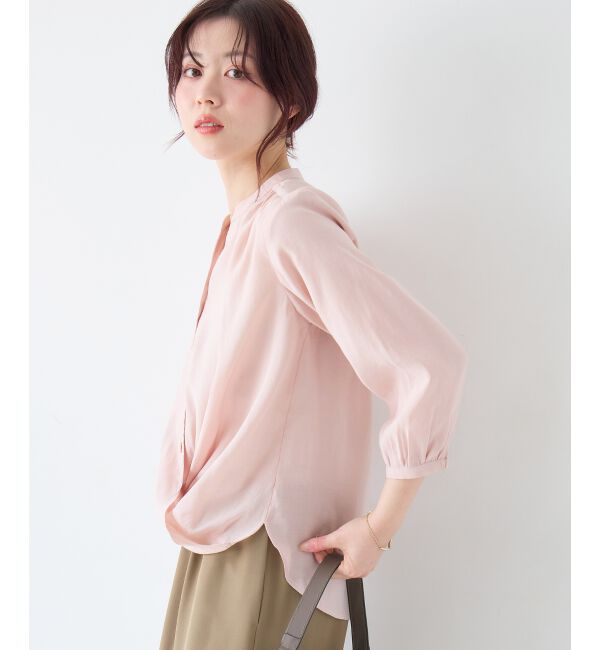  「バーボタンカシュクールブラウス」|シャツ・ブラウス|