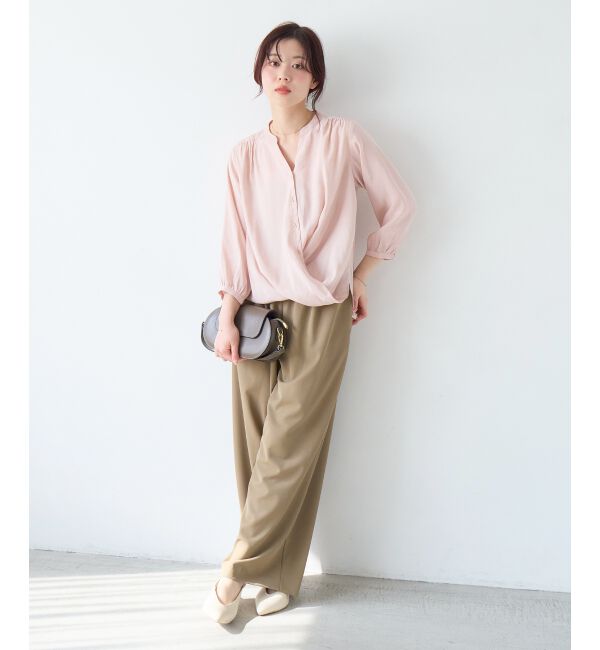  「バーボタンカシュクールブラウス」|シャツ・ブラウス|