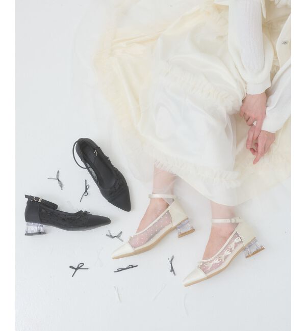  「チュールリボンパンプス」|パンプス|