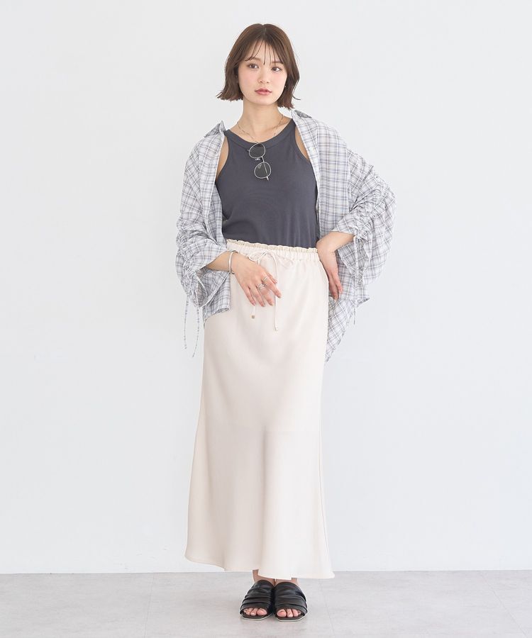 earth music&ecology「シャーリングスリーブチェックシャツ」|シャツ・ブラウス|