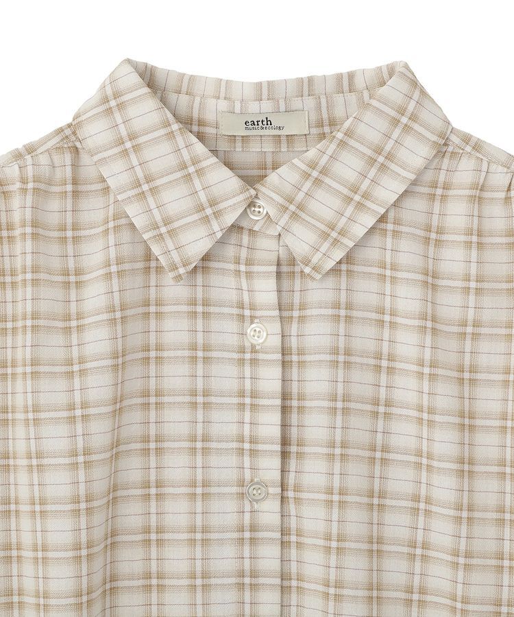 earth music&ecology「シャーリングスリーブチェックシャツ」|シャツ・ブラウス|