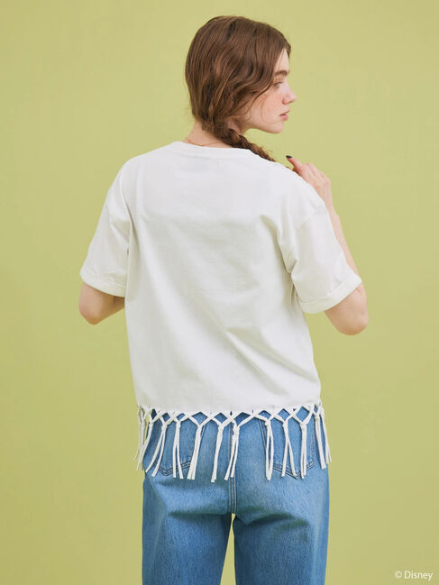  「裾フリンジ半袖カットプルオーバー/Mickey」|Tシャツ・カットソー|