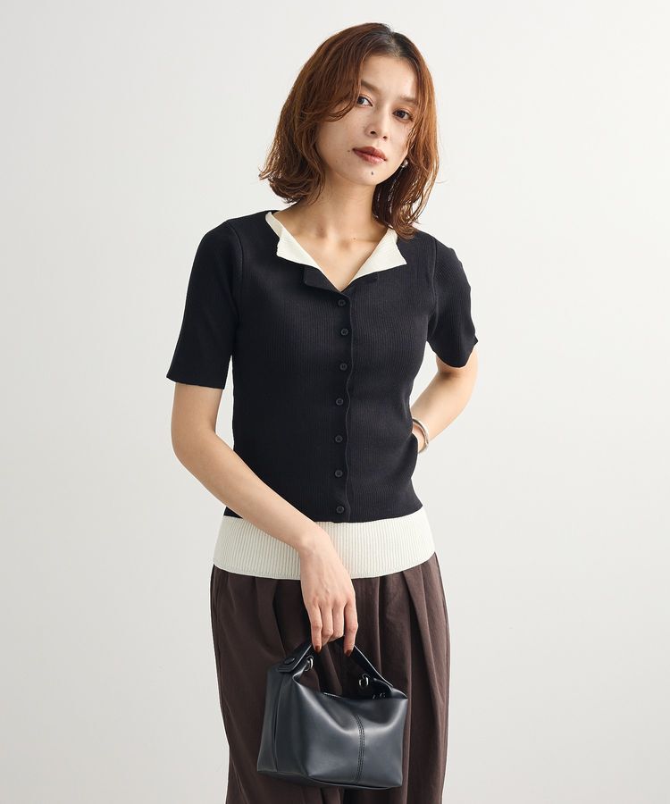 Green Parks「・Petit Fleur バイカラーレイヤードニット」|ニット・セーター|