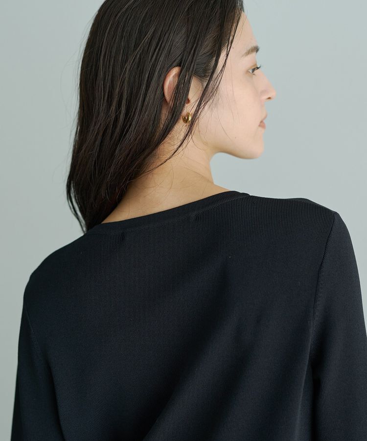 YECCA VECCA「パール釦ラッフルカーディガン」|カーディガン|