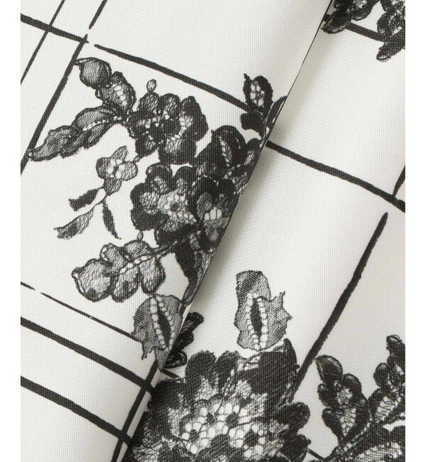 LOULOU WILLOUGHBY「【LOULOU WILLOUGHBY】SILK COフラワーチェックスカート」|フレア|